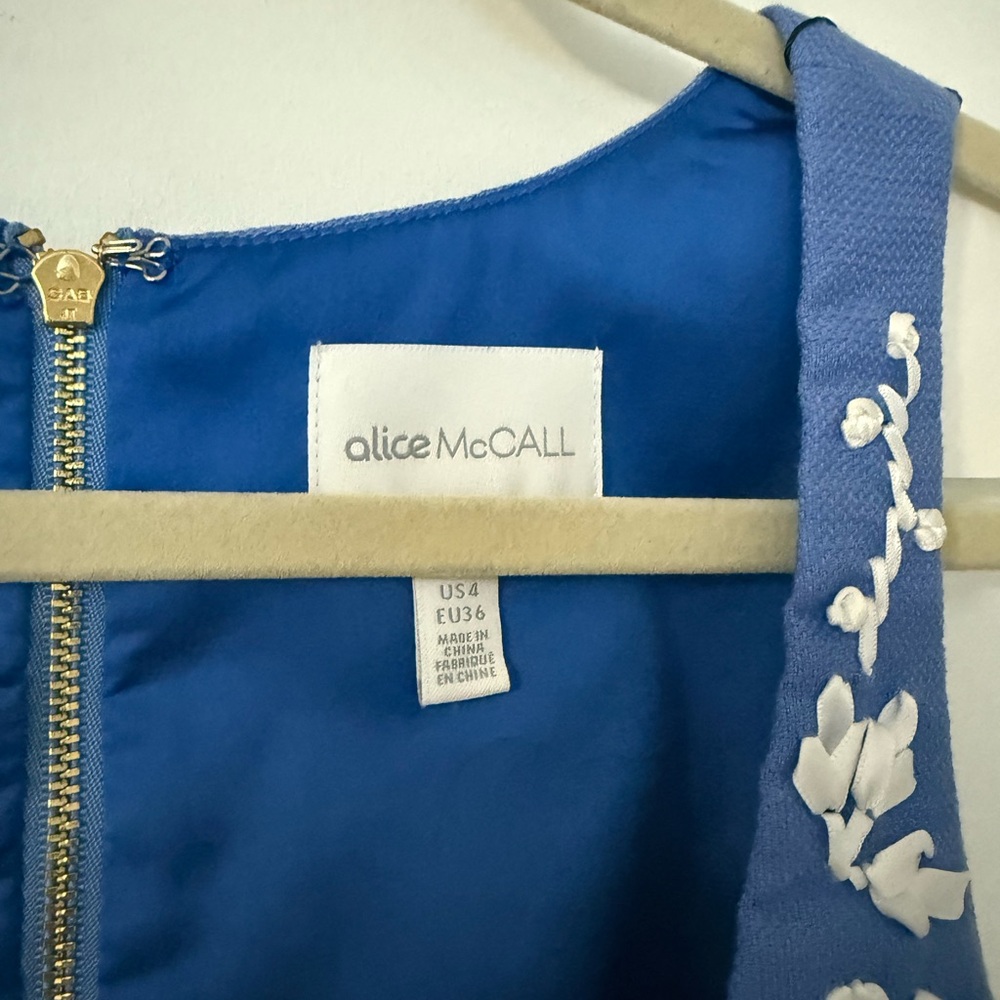 Alice McCall Royal Blue Dress with White Floral Design - Picture 2 of 3